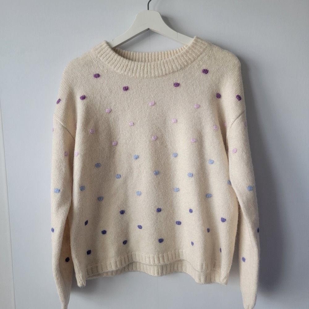 Loft women's Bobble Mock Neck Sweater size S long sleeve cozy Pullover